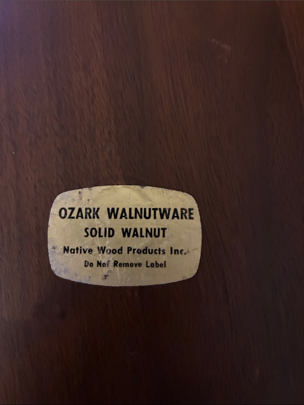 Ozark Native Wood Prod Walnutware Solid Walnut Round Wood Serving Tray w/Handles - Picture 4 of 13